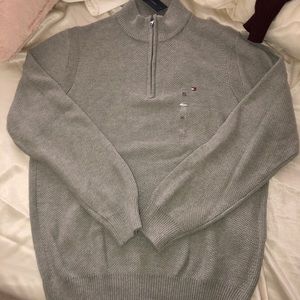 brand new half zip grey tommy hilfiger sweatshirt